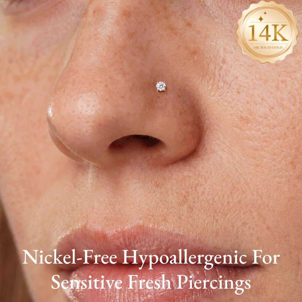 DIeSchein 14K Solid Gold Nose  - Yellow Body Jewelry recensie en prijs