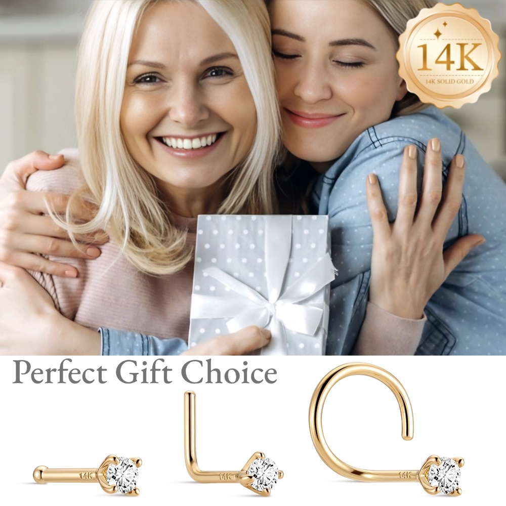 DIeSchein 14K Solid Gold Nose  - Yellow Body Jewelry recensie en prijs