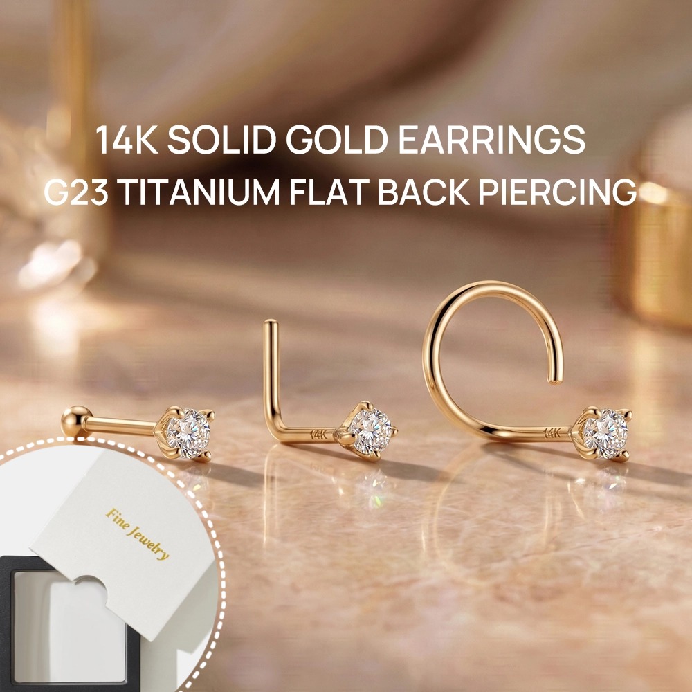 DIeSchein 14K Solid Gold Nose  - Yellow Body Jewelry recensie en prijs