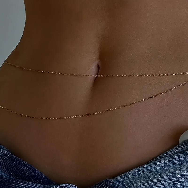 1Double-layer gold metal waist - Body Jewelry Waist recensie en prijs