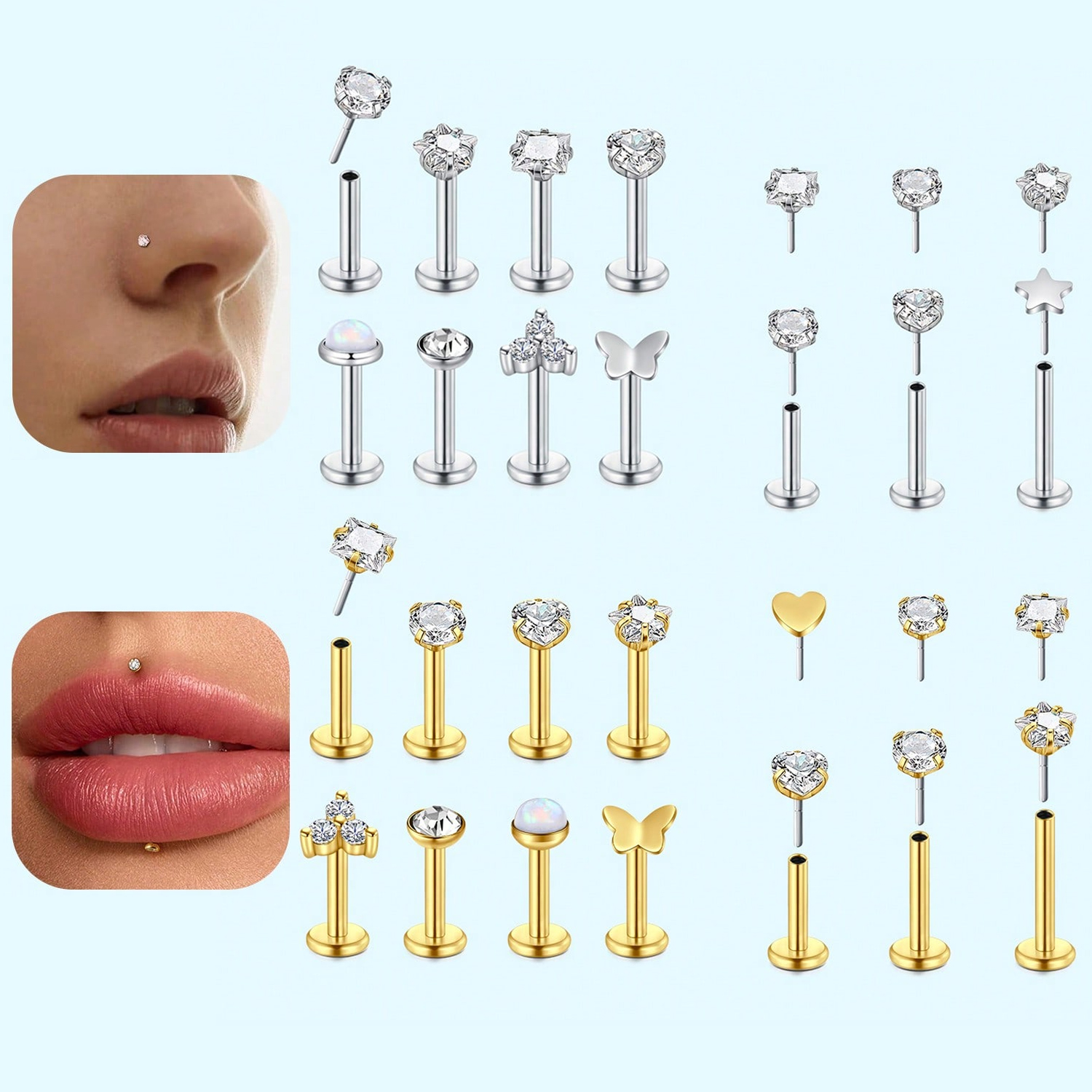 16G 18G Push in Threadless Nos - Body Jewelry Threadless recensie en prijs