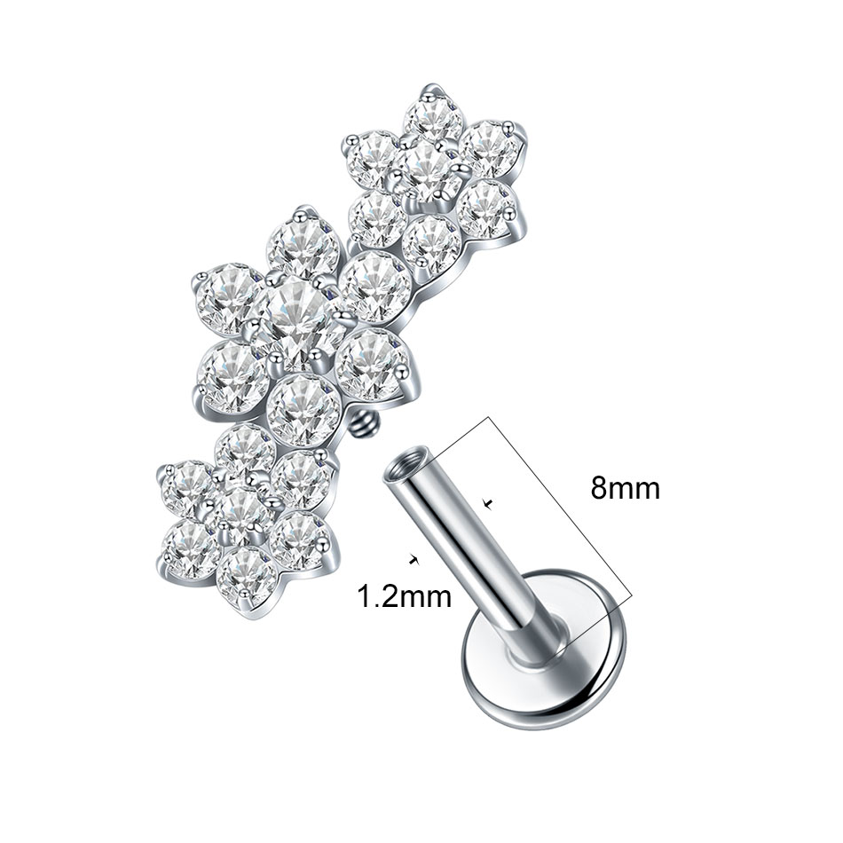 1/5PCS Titanium Labret Ear Tra - Body Jewelry Internally Threaded recensie en prijs
