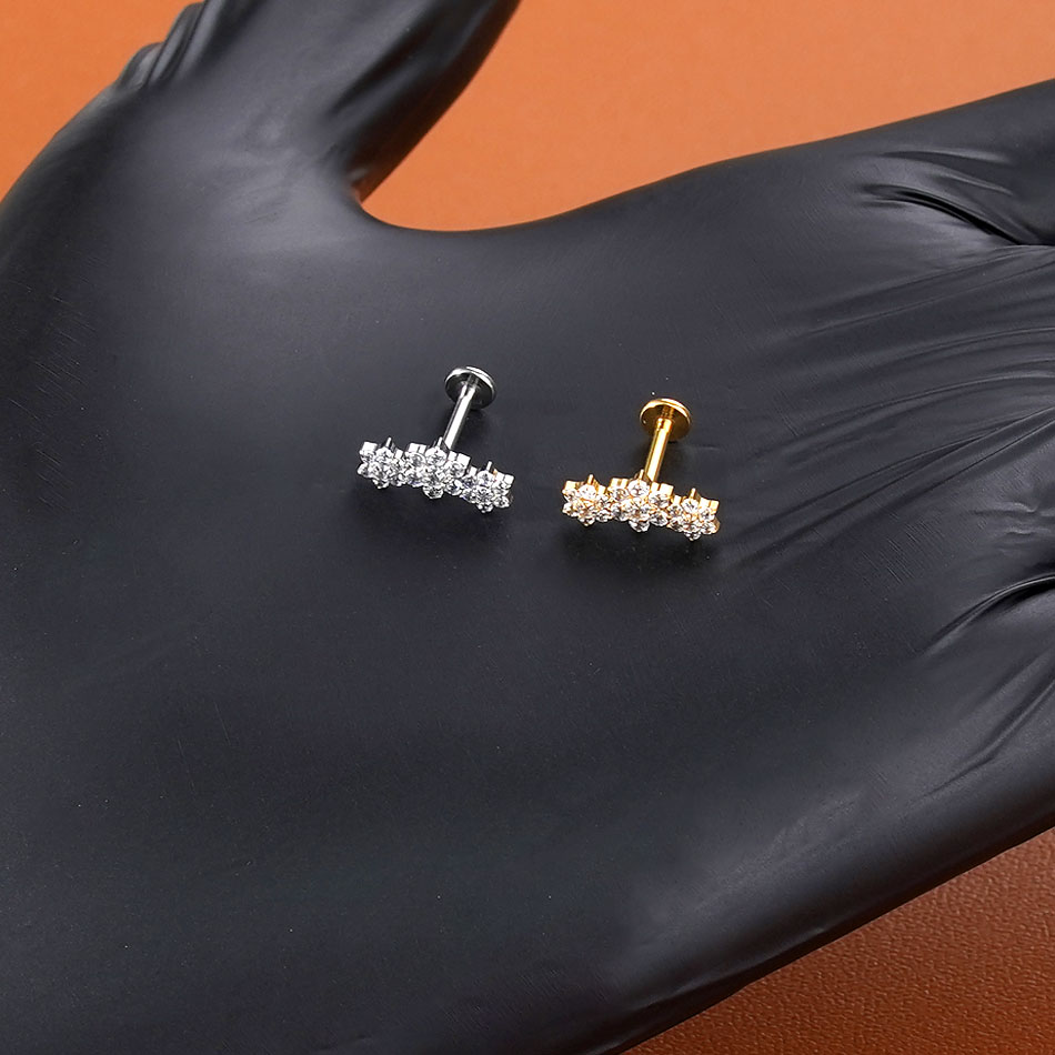 1/5PCS Titanium Labret Ear Tra - Body Jewelry Internally Threaded recensie en prijs