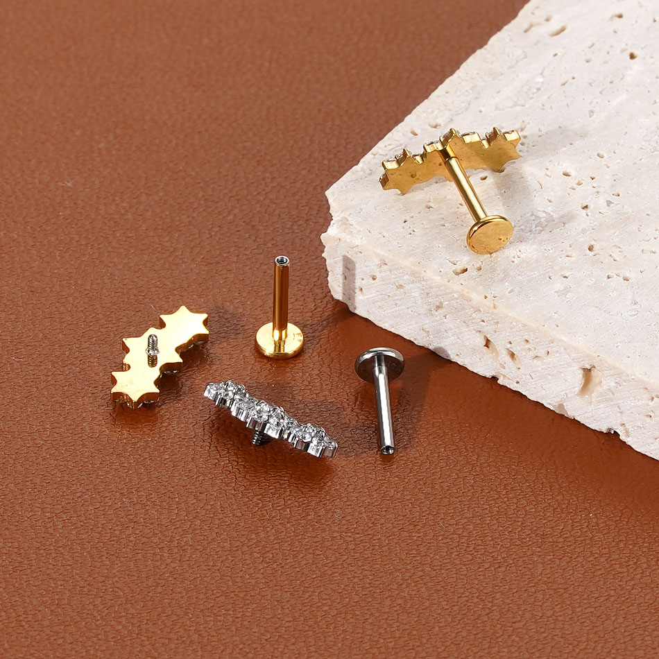 1/5PCS Titanium Labret Ear Tra - Body Jewelry Internally Threaded recensie en prijs